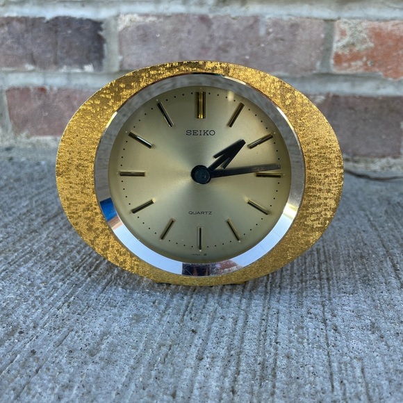 Seiko Gold MCM Clock Made in Japan - Picture 1 of 6